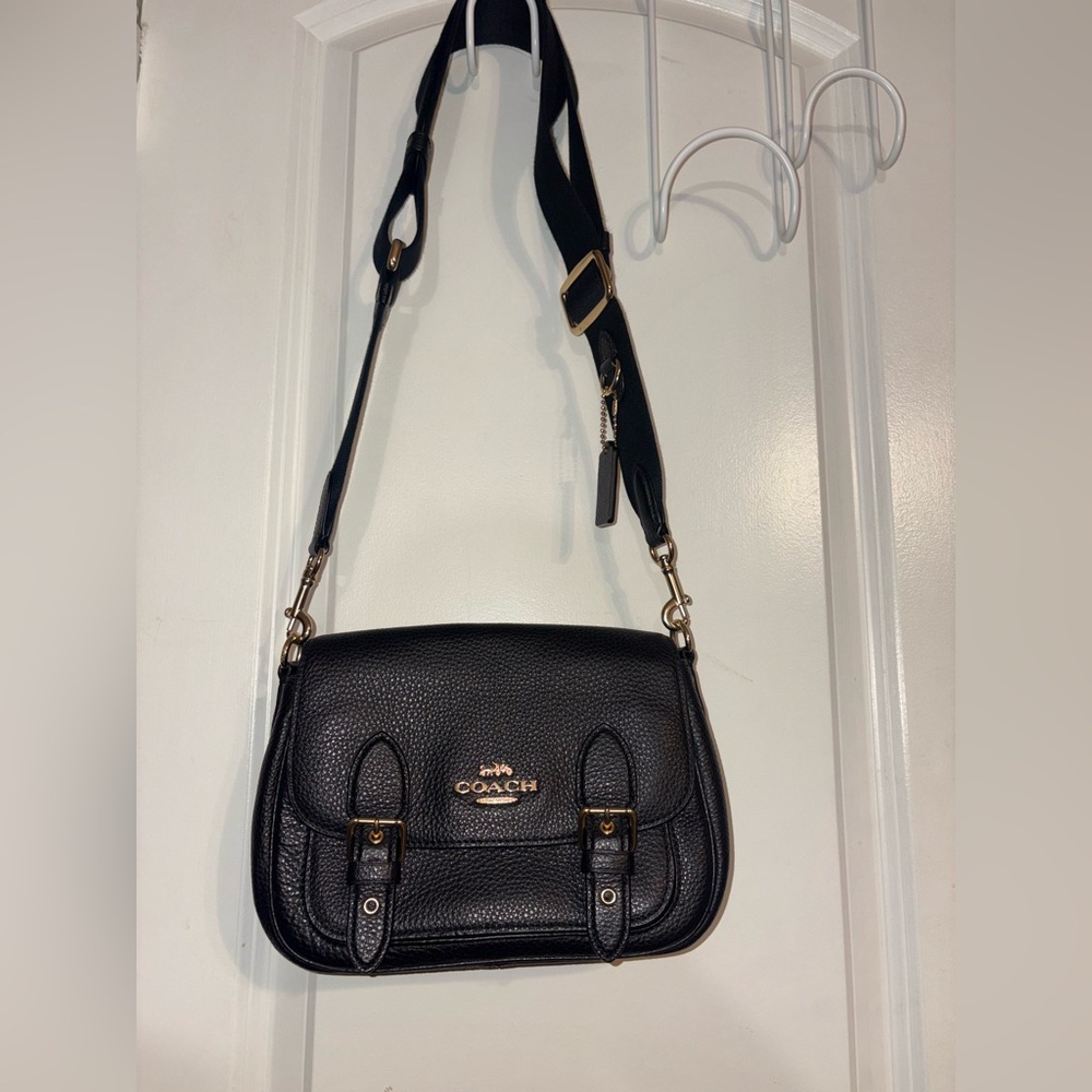 Coach Lucy Crossbody Shoulder Bag Black Pebbled Leather - Picture 12 of 16